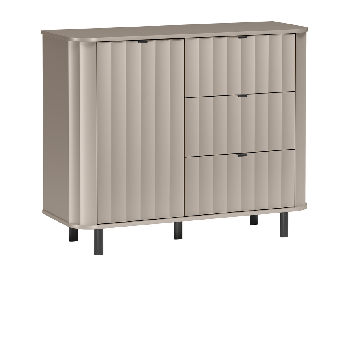 TELUNEO Kommode 111 cm – Lehmgrau-Dekor – Weitere Ansicht