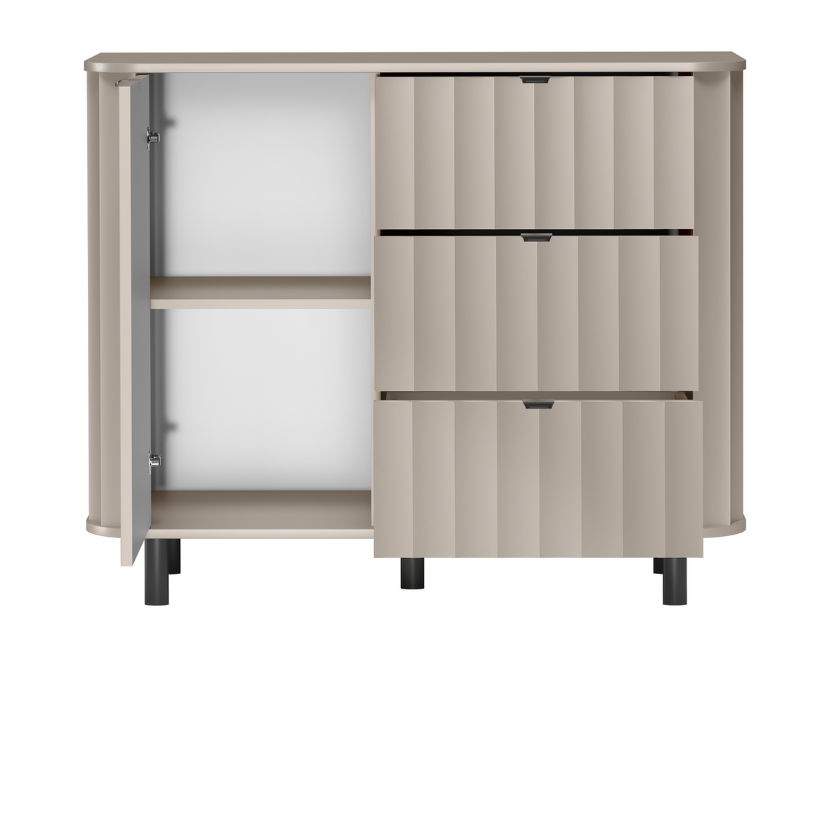 TELUNEO Kommode 111 cm – Lehmgrau-Dekor – Weitere Ansicht