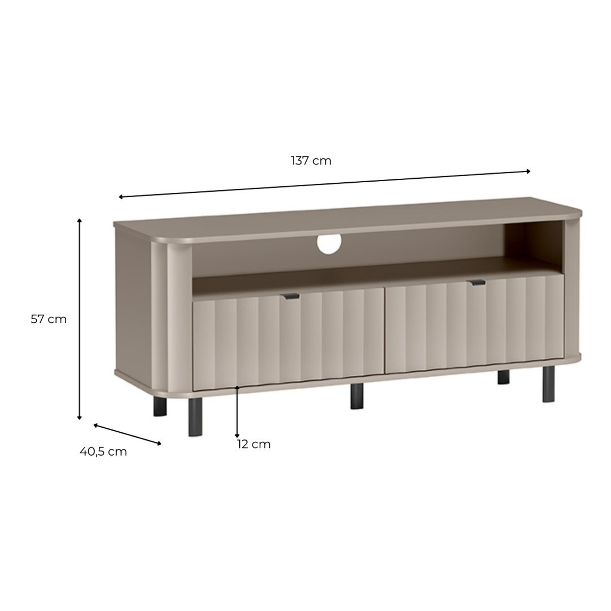 TELUNEO TV-Board 137 cm – Maße (Breite, Tiefe und Höhe)
