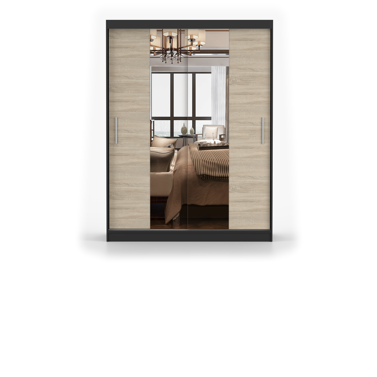 VISTA 01 Schwebetürenschrank 150 cm mit Spiegel – Hauptansicht
