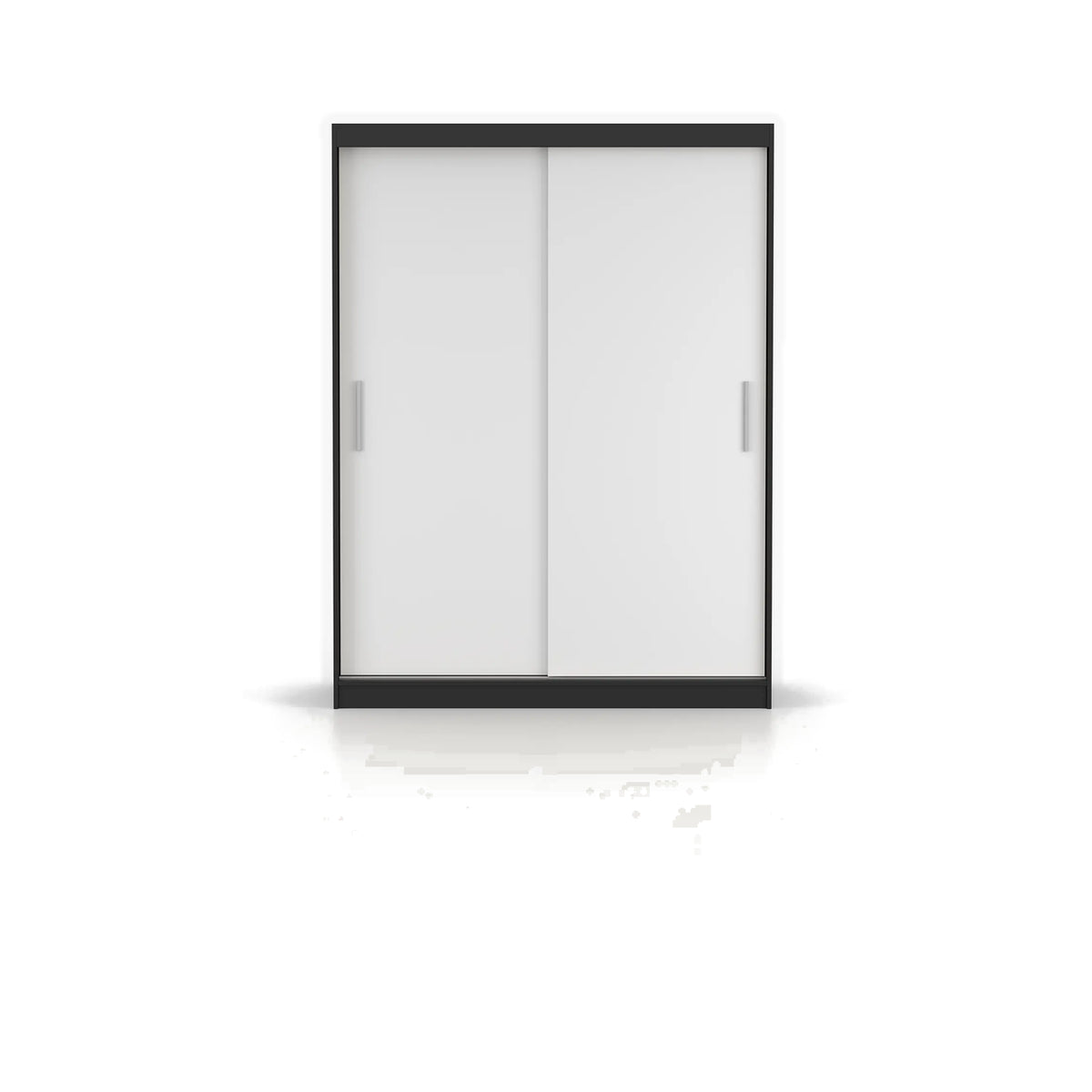 VISTA 04 Schwebetürenschrank 150 cm ohne Spiegel – Schwarz - Weiß