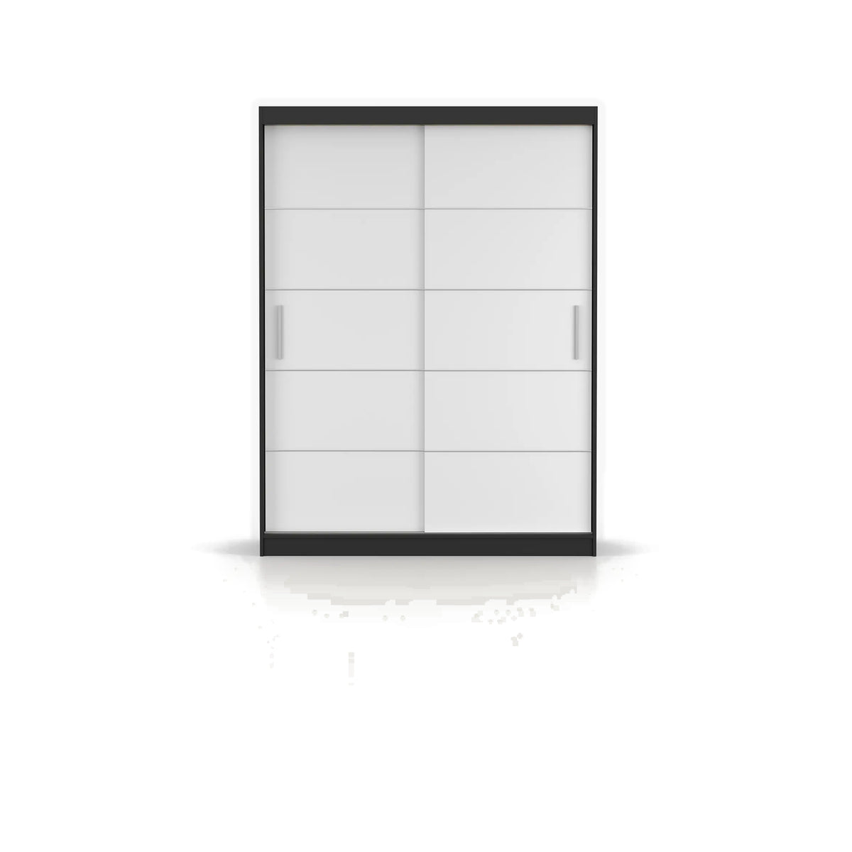 VISTA 06 Schwebetürenschrank 150 cm ohne Spiegel – Schwarz - Weiß