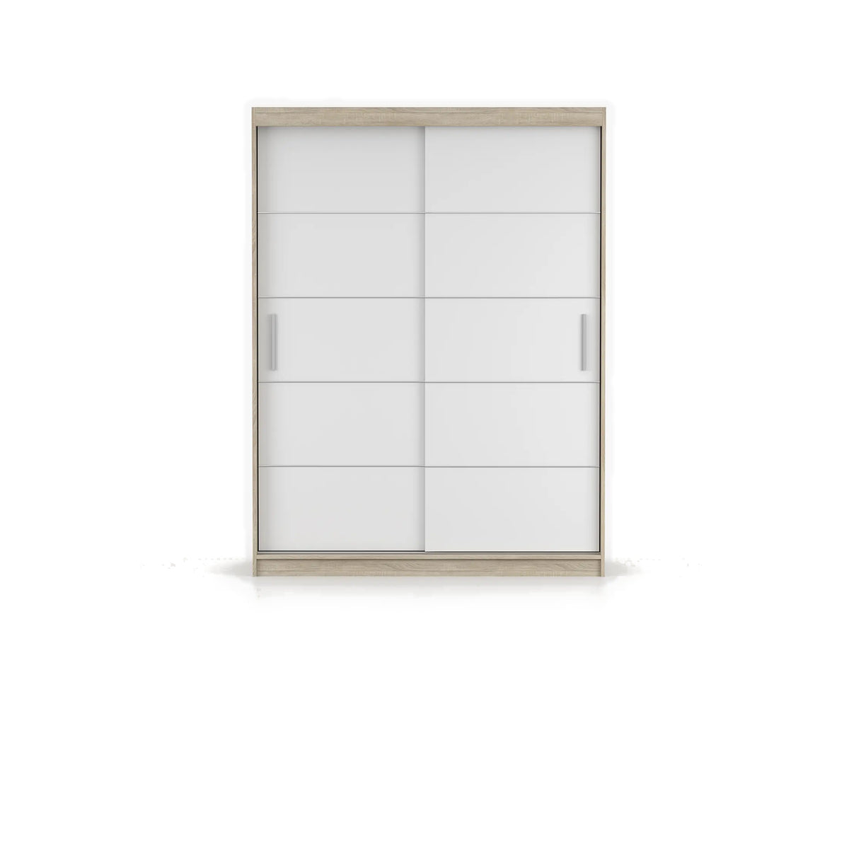 VISTA 06 Schwebetürenschrank 150 cm ohne Spiegel – Sonoma - Weiß