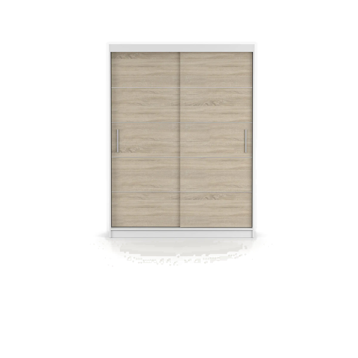 VISTA 06 Schwebetürenschrank 150 cm ohne Spiegel – Weiß - Sonoma