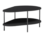ZELUNEO Couchtisch 90 cm – Schwarz-Dekor – Vorderansicht