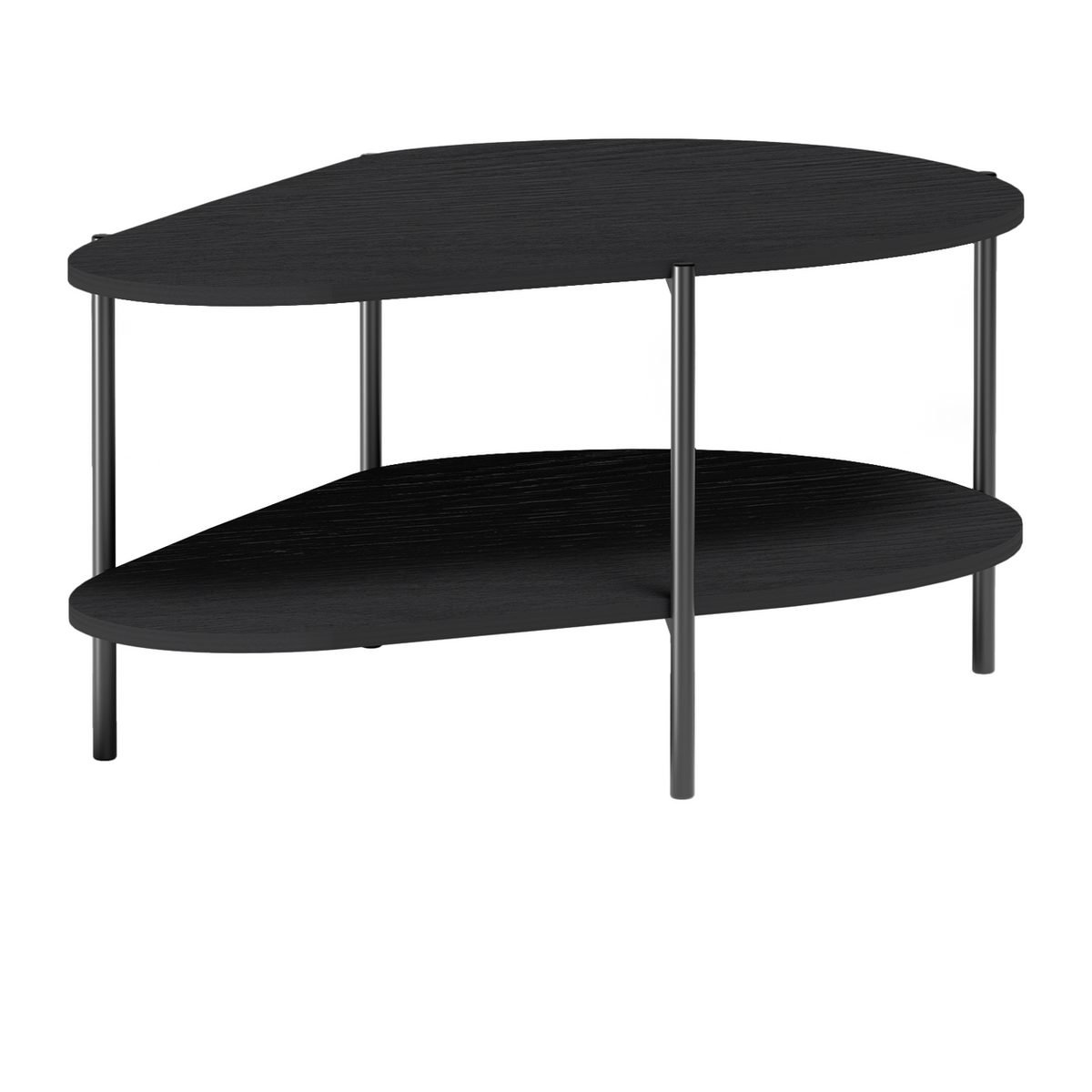 ZELUNEO Couchtisch 90 cm – Schwarz-Dekor – Vorderansicht