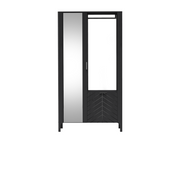 ZELUNEO Garderobe 105 cm – Schwarz-Dekor – Vorderansicht