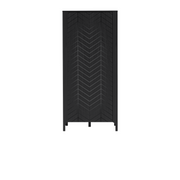 ZELUNEO Kleiderschrank 90 cm – Schwarz-Dekor – Vorderansicht