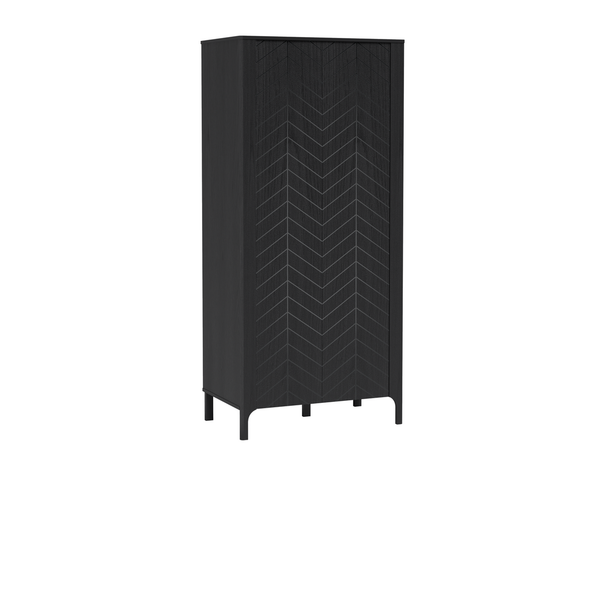 ZELUNEO Kleiderschrank 90 cm – Schwarz-Dekor – Weitere Ansicht