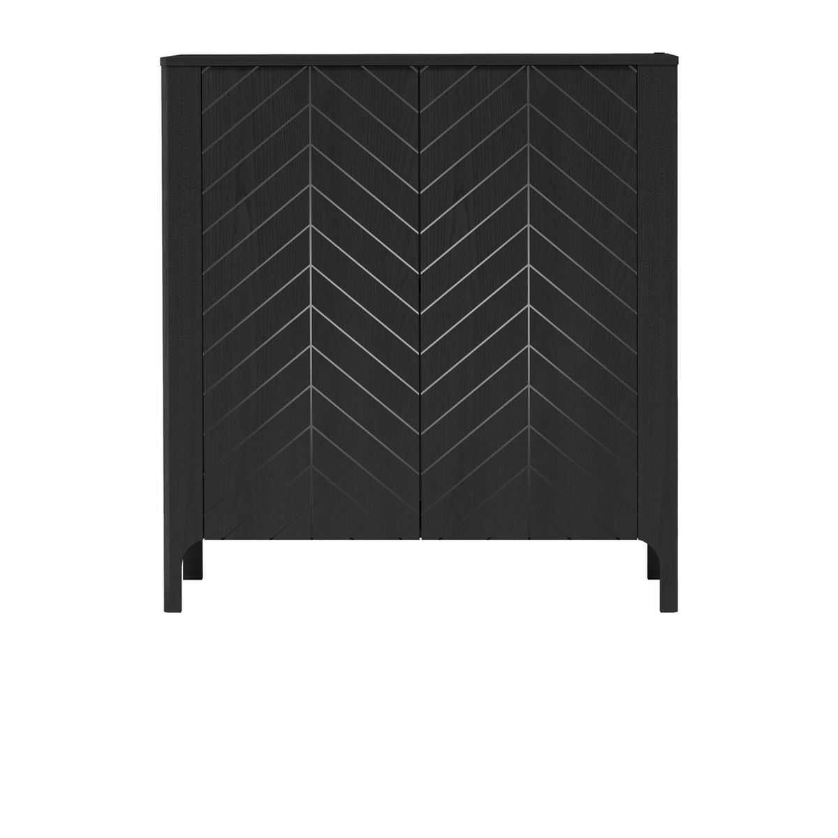 ZELUNEO Kommode 103 cm – Schwarz-Dekor – Vorderansicht