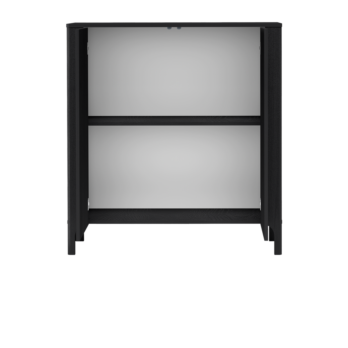 ZELUNEO Kommode 103 cm – Schwarz-Dekor – Innenansicht geöffnet