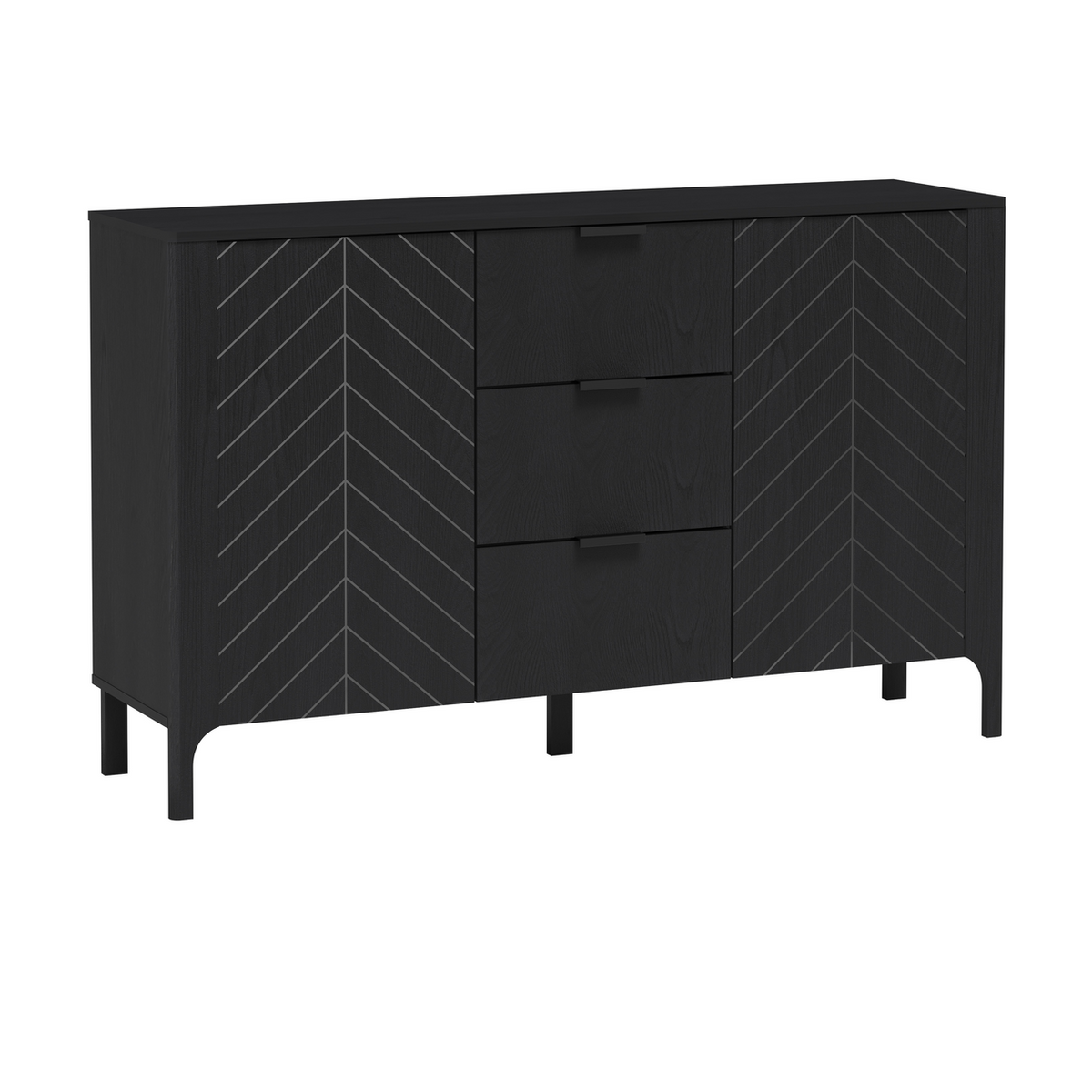 ZELUNEO Kommode 153 cm – Schwarz-Dekor – Weitere Ansicht