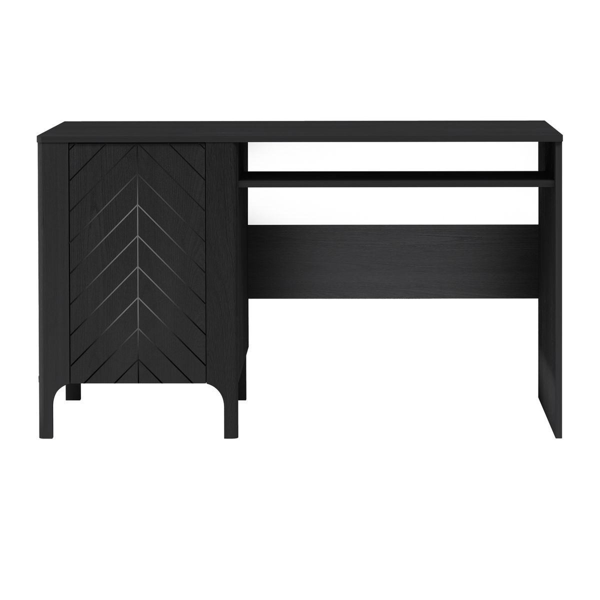 ZELUNEO Schreibtisch 135 cm – Schwarz-Dekor – Vorderansicht