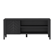 ZELUNEO TV-Board 135 cm – Schwarz-Dekor – Vorderansicht