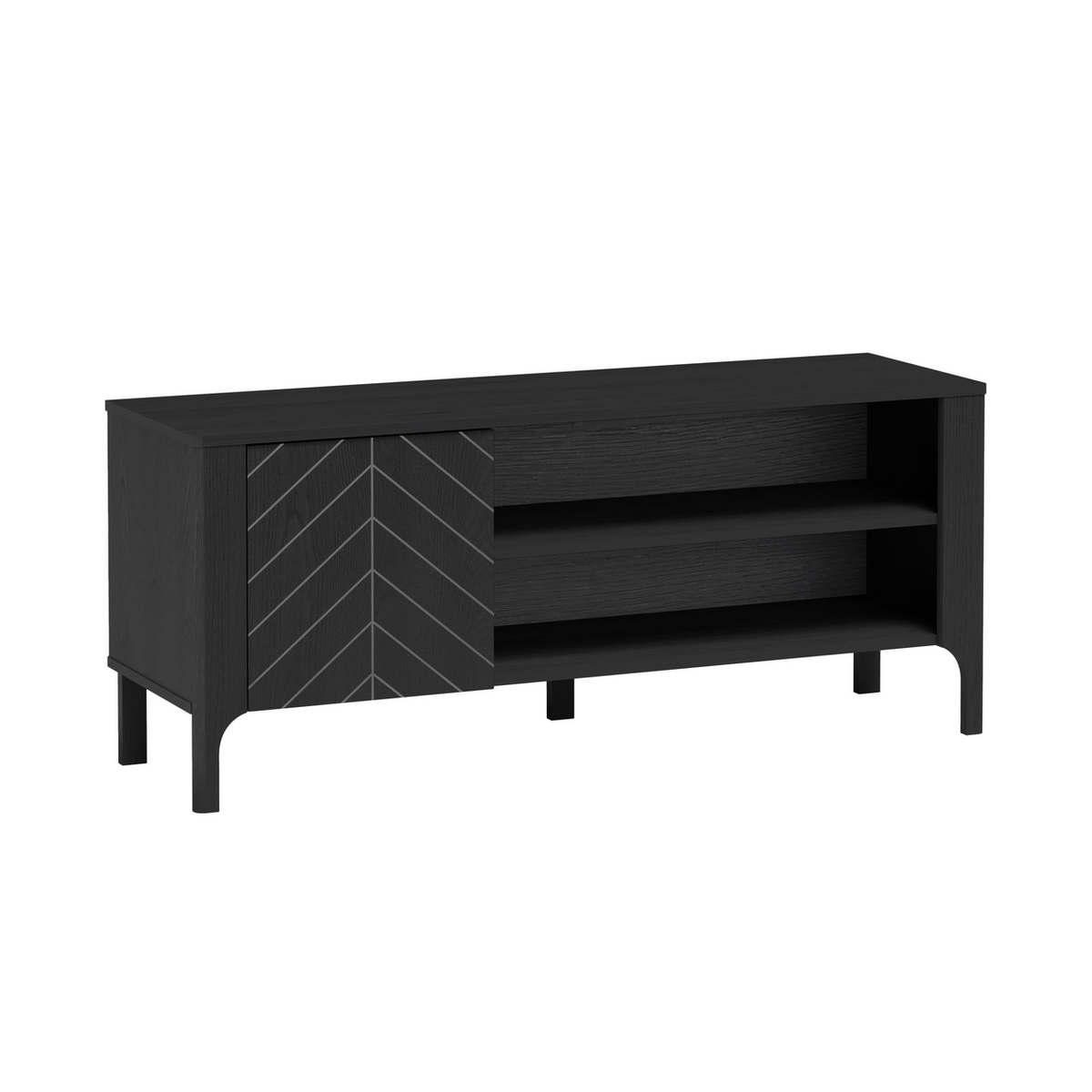 ZELUNEO TV-Board 135 cm – Schwarz-Dekor – Weitere Ansicht