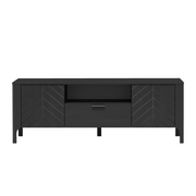 ZELUNEO TV-Board 160 cm – Schwarz-Dekor – Vorderansicht