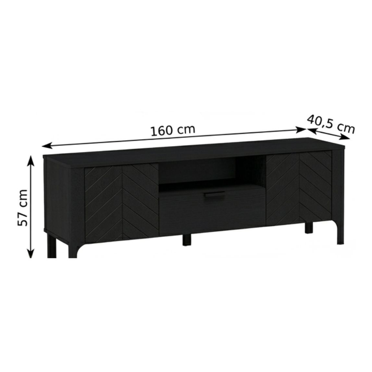 ZELUNEO TV-Board 160 cm – Maße (Breite, Tiefe und Höhe)