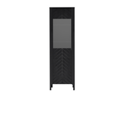 ZELUNEO Vitrine 60 cm – Schwarz-Dekor – Vorderansicht