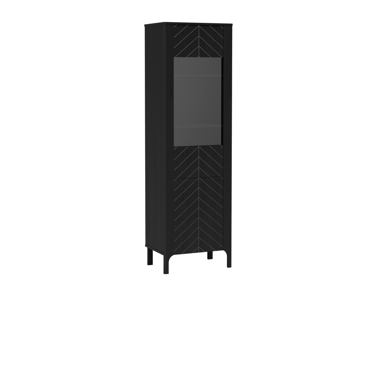 ZELUNEO Vitrine 60 cm – Schwarz-Dekor – Weitere Ansicht