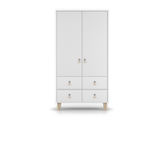 FIGO Kleiderschrank 2D4S 105 cm – Weiß – Hauptansicht