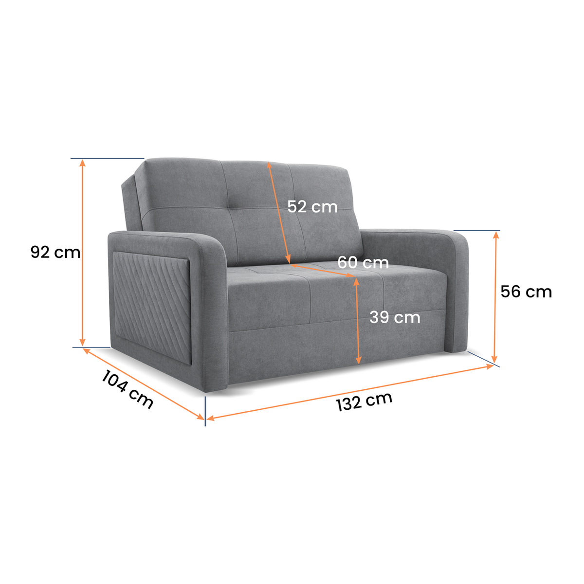 FLINT Schlafsofa – Vermassung