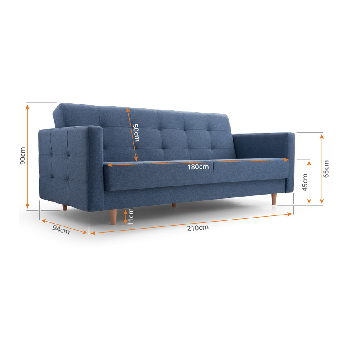 GODIVO Schlafsofa – Vermassung
