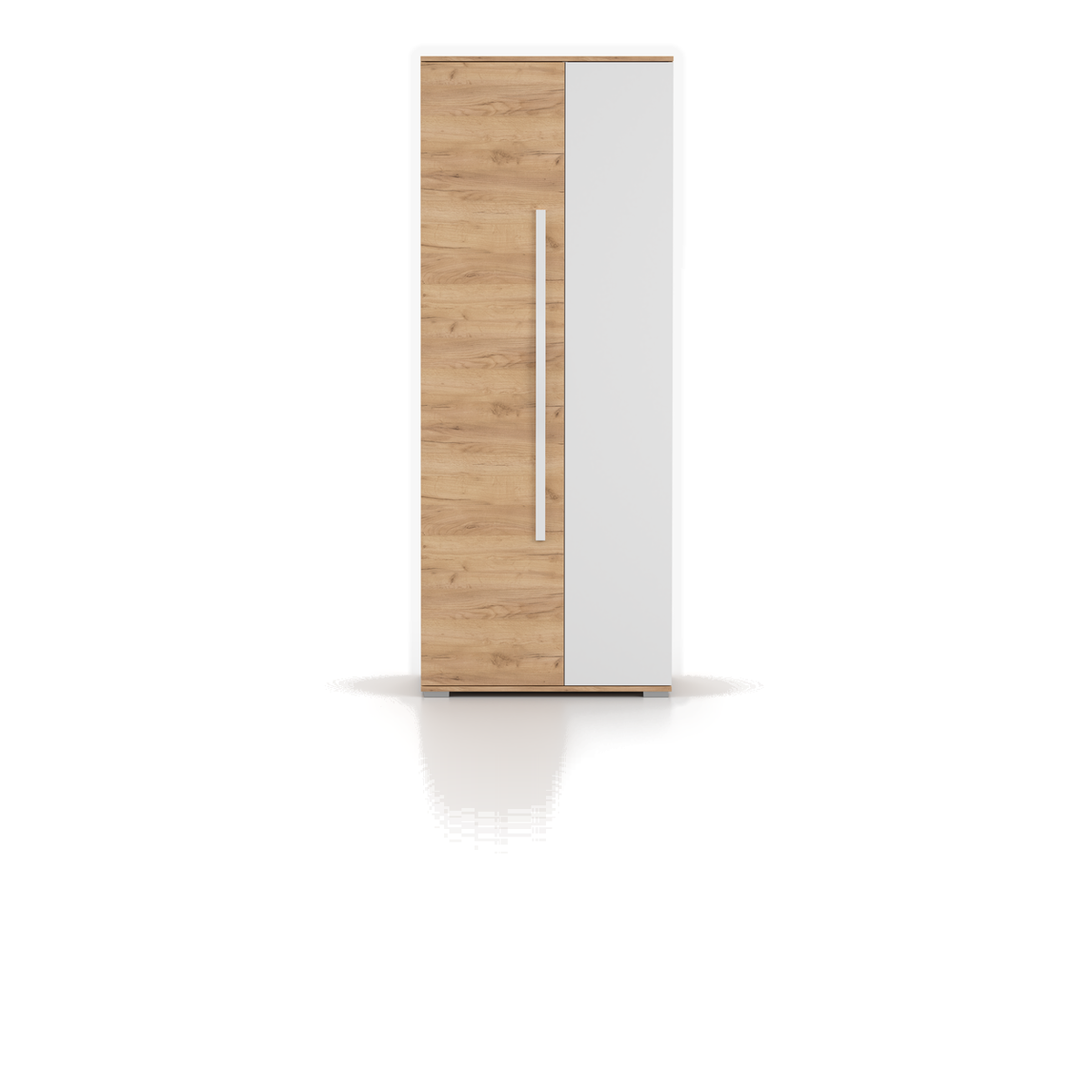 LAURA Kleiderschrank 80 cm – Craft-Gold / Weiß Hochglanz – Hauptansicht