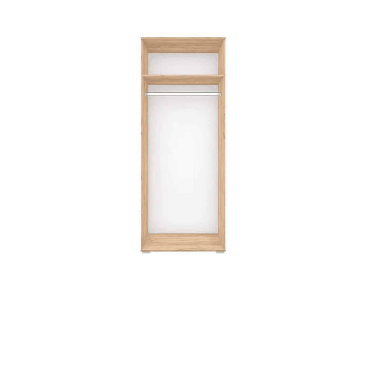 LAURA Kleiderschrank 80 cm – Craft-Gold / Weiß Hochglanz – Ansicht
