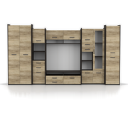 MOKKA II Wohnwand 360 cm – Canterbury / Country Grey – Hauptansicht