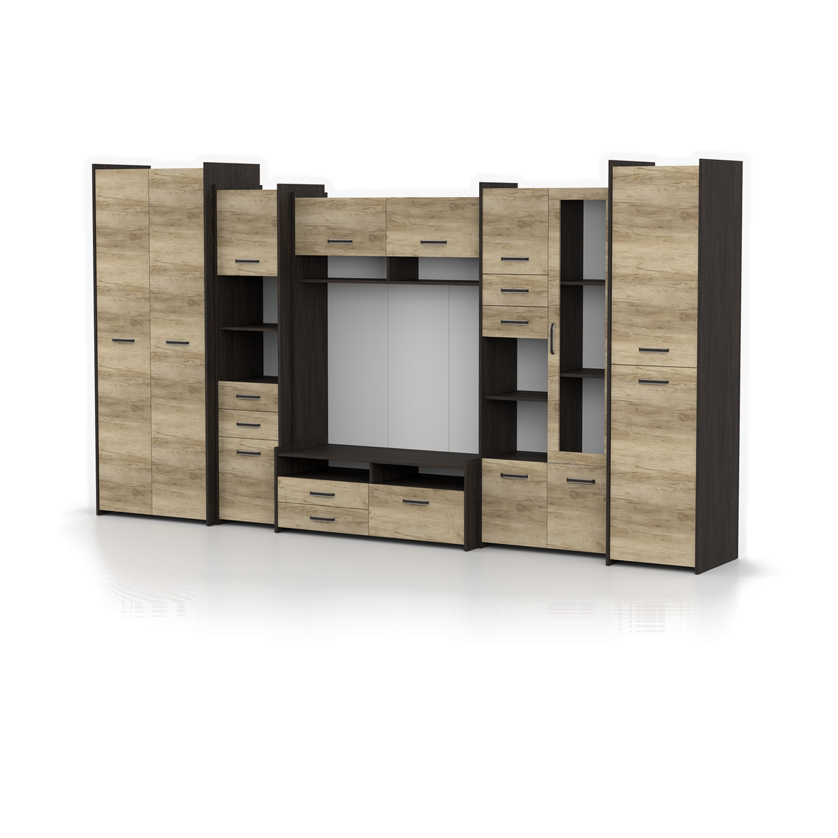 MOKKA II Wohnwand 360 cm – Canterbury / Country Grey – Ansicht 3