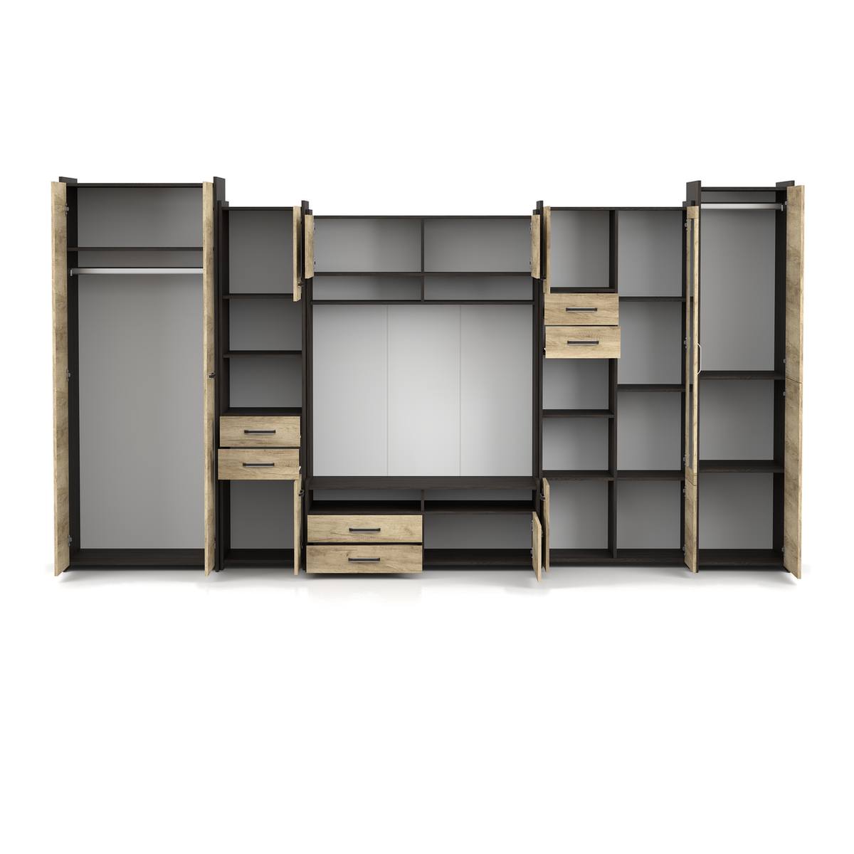 MOKKA II Wohnwand 360 cm – Canterbury / Country Grey – Ansicht 4