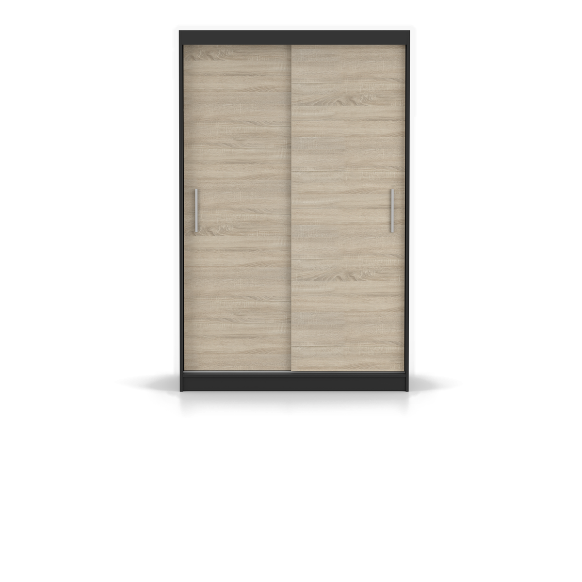 NEOMI 04 Schwebetürenschrank 120 cm ohne Spiegel – Hauptansicht – Schwarz / Sonoma