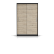 NEOMI 04 Schwebetürenschrank 120 cm ohne Spiegel – Hauptansicht – Schwarz / Sonoma