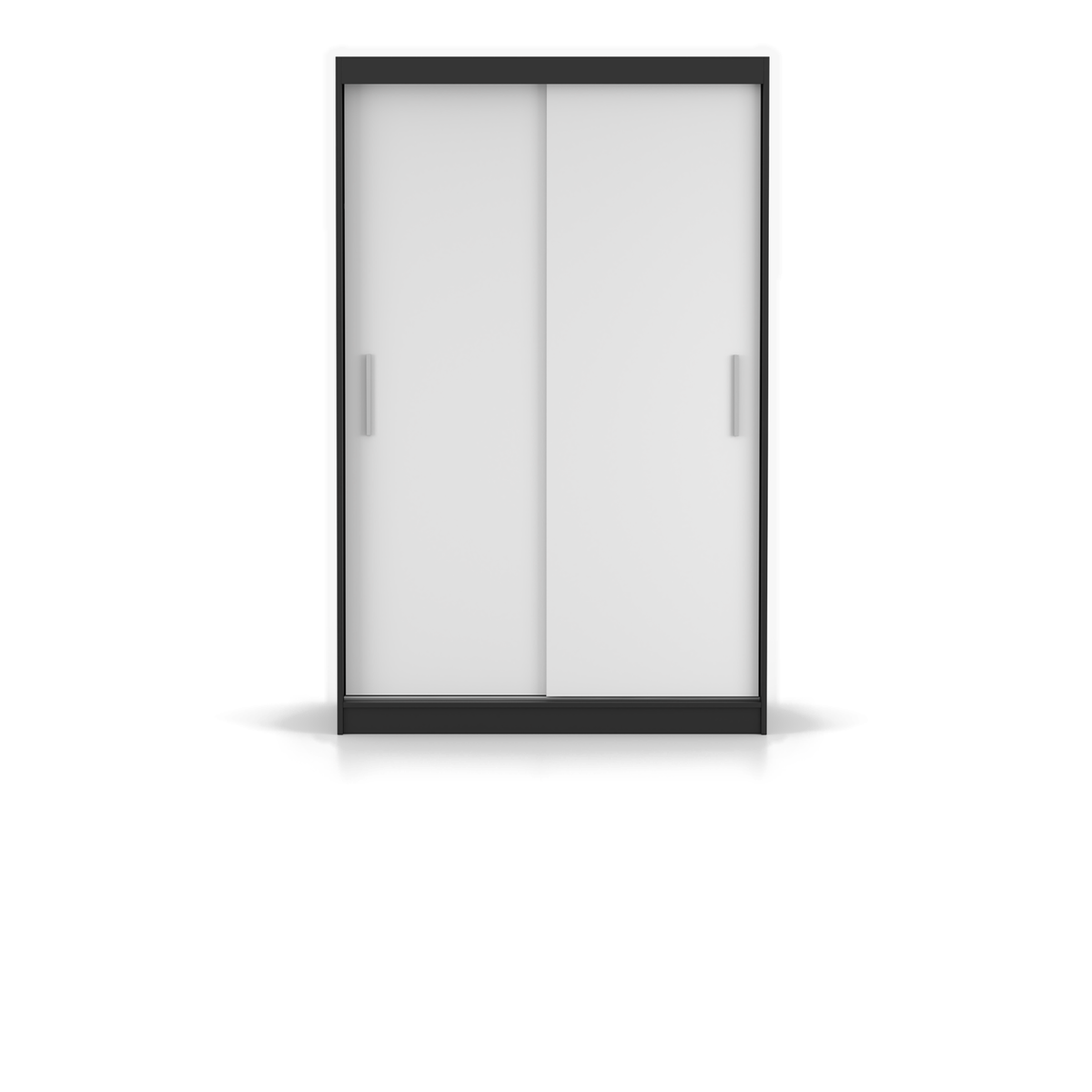 NEOMI 04 Schwebetürenschrank 120 cm ohne Spiegel – Ansicht – Schwarz / Weiß