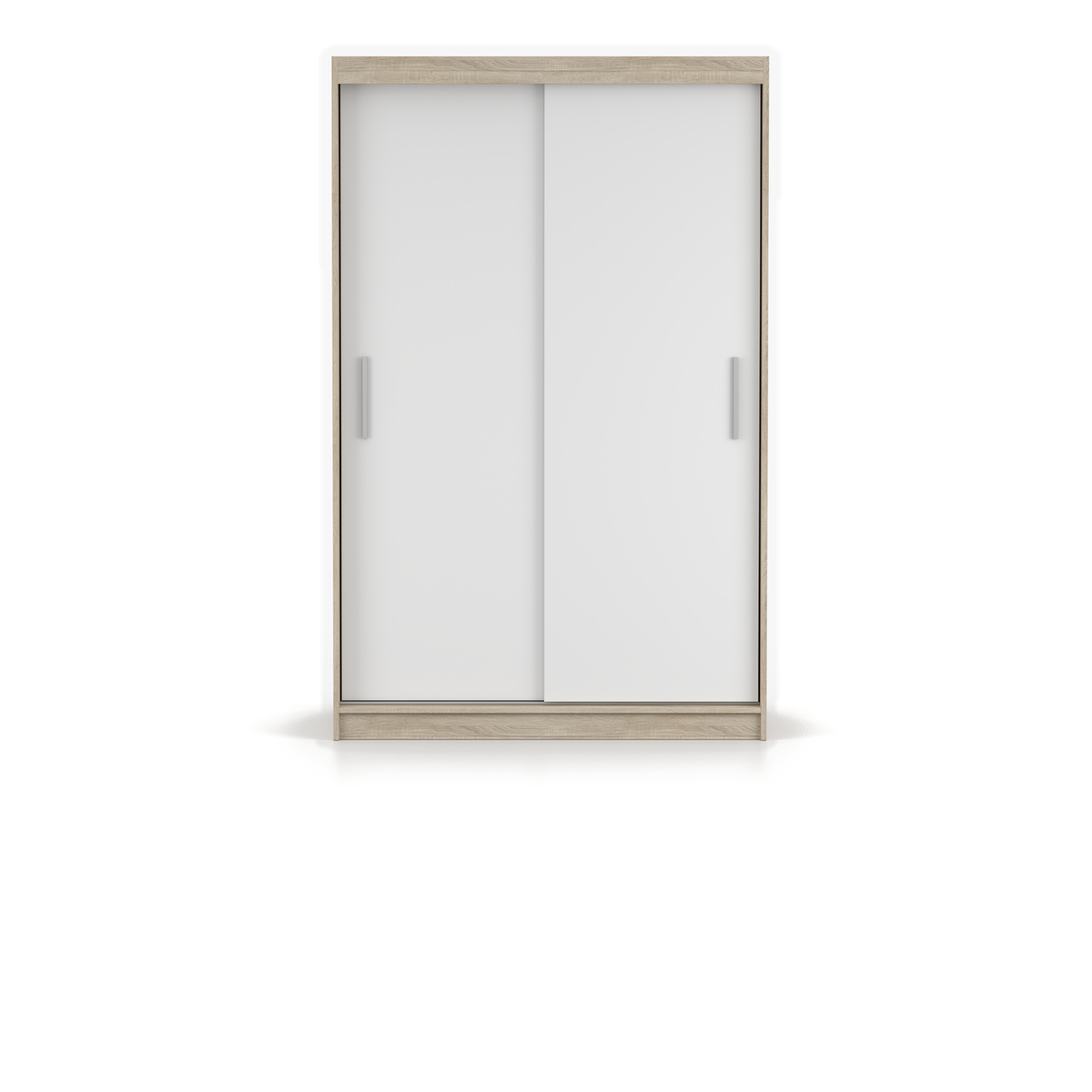 NEOMI 04 Schwebetürenschrank 120 cm ohne Spiegel – Ansicht – Sonoma / Weiß
