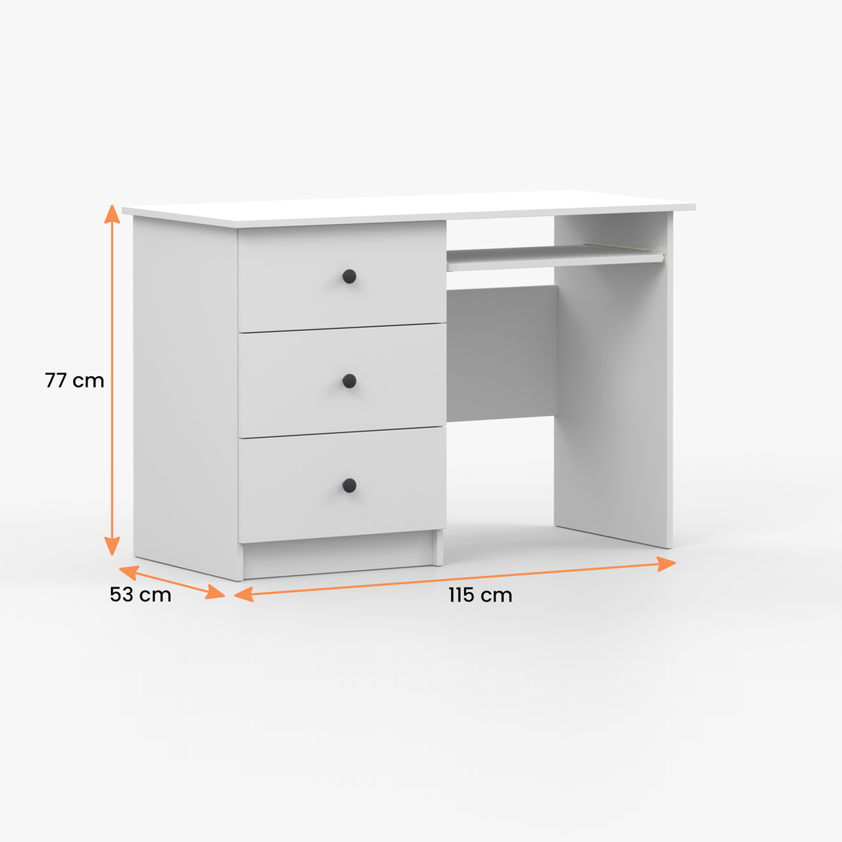 OLAF Schreibtisch 115 cm – Maßzeichnung