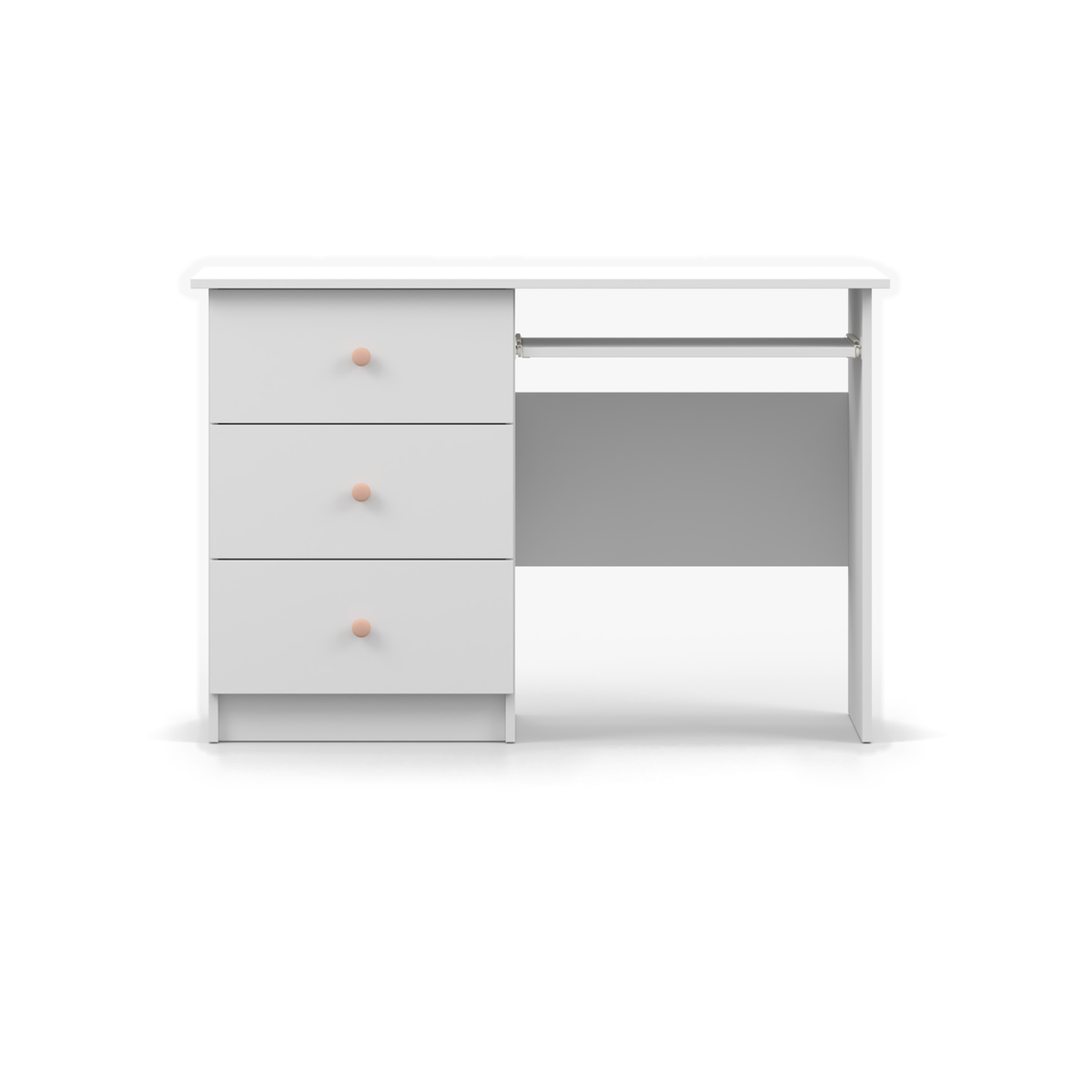 OLAF Schreibtisch 115 cm – Farbvariante – Weiß / Rosa