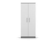 OMEGA Kleiderschrank 2D 80 cm – Hauptansicht – Grau / Weiß