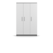 OMEGA Kleiderschrank 3D 120 cm – Hauptansicht – Grau / Weiß