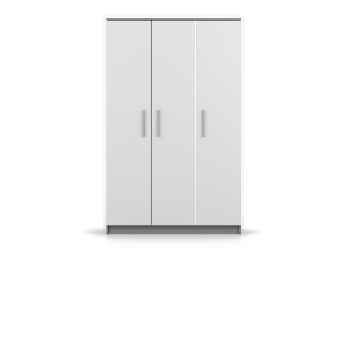 OMEGA Kleiderschrank 3D 120 cm – Hauptansicht – Grau / Weiß