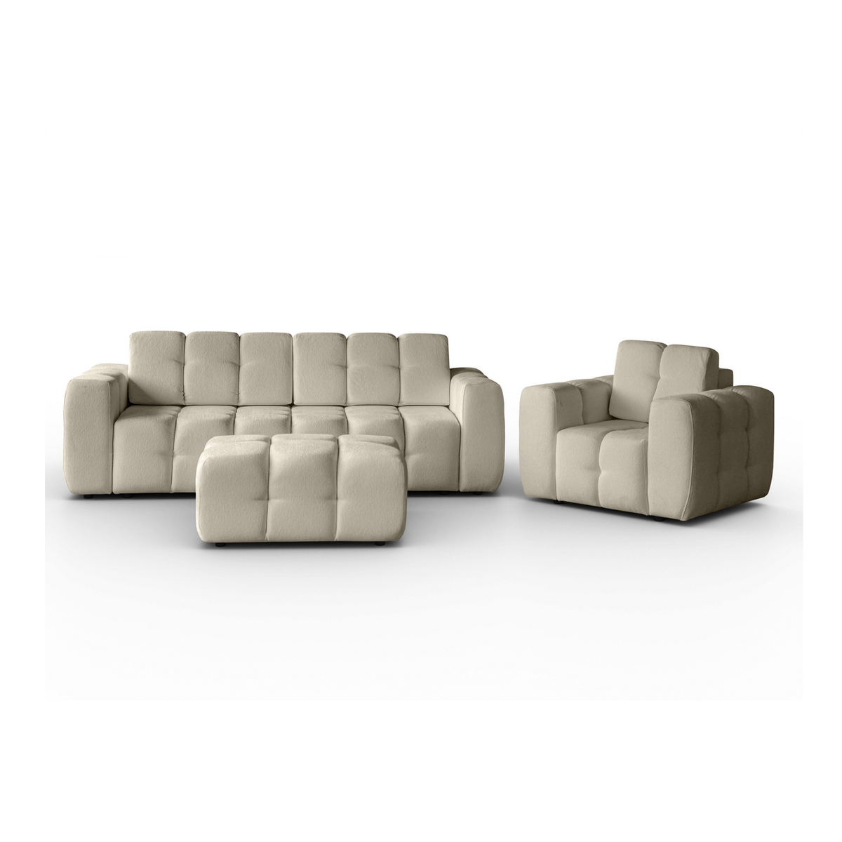 ORUNELA Polstergarnitur 3+1+Hocker – RAVEN 28 – Gesamtansicht