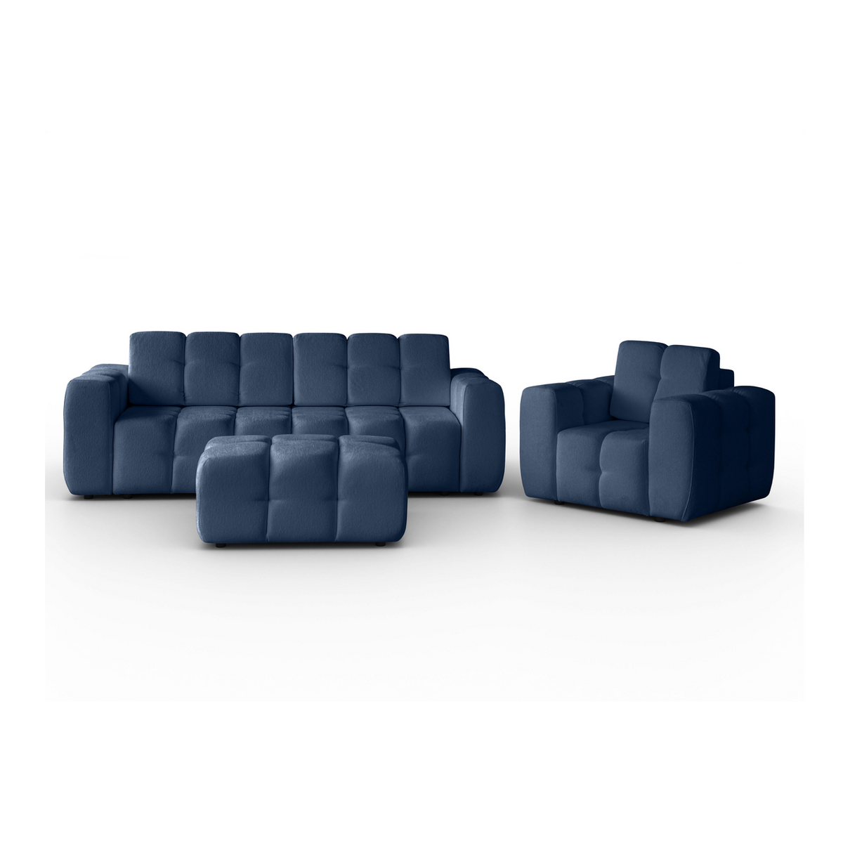 ORUNELA Polstergarnitur 3+1+Hocker – RAVEN 86 – Gesamtansicht