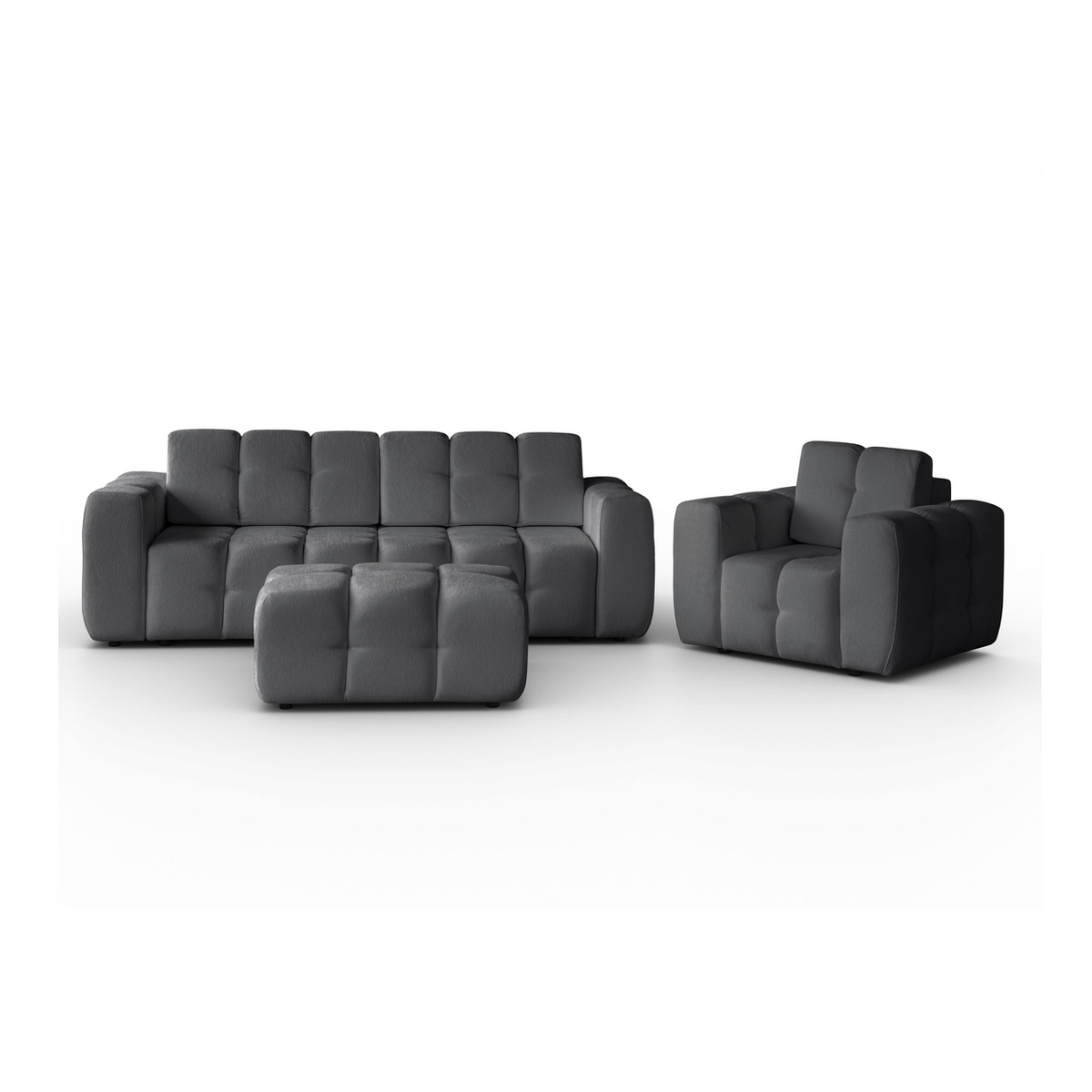 ORUNELA Polstergarnitur 3+1+Hocker – RAVEN 16 – Gesamtansicht