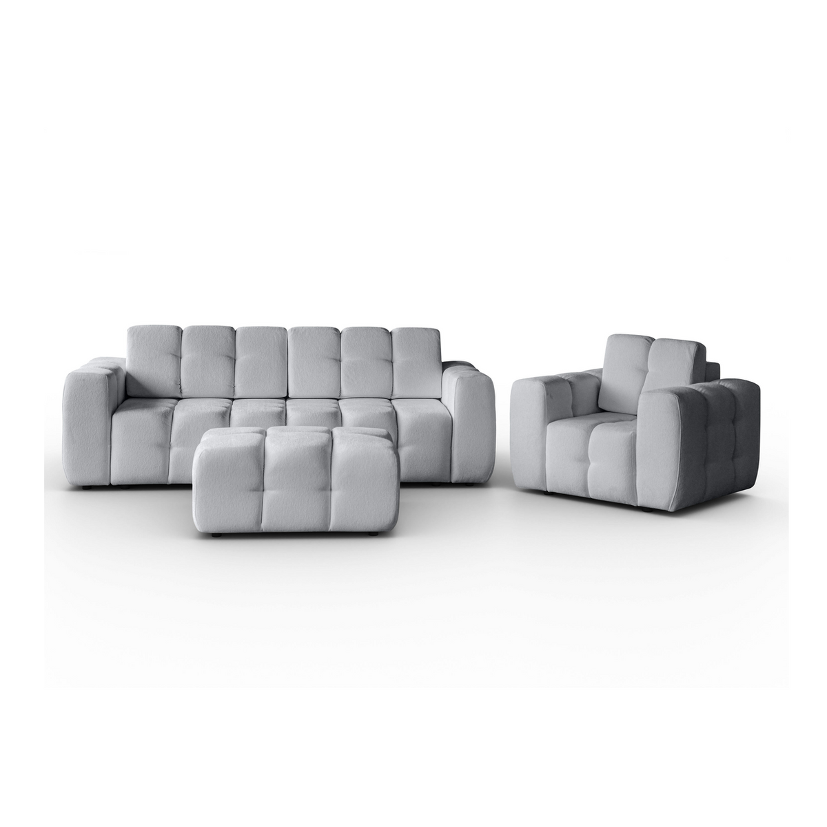 ORUNELA Polstergarnitur 3+1+Hocker – RAVEN 06 – Gesamtansicht