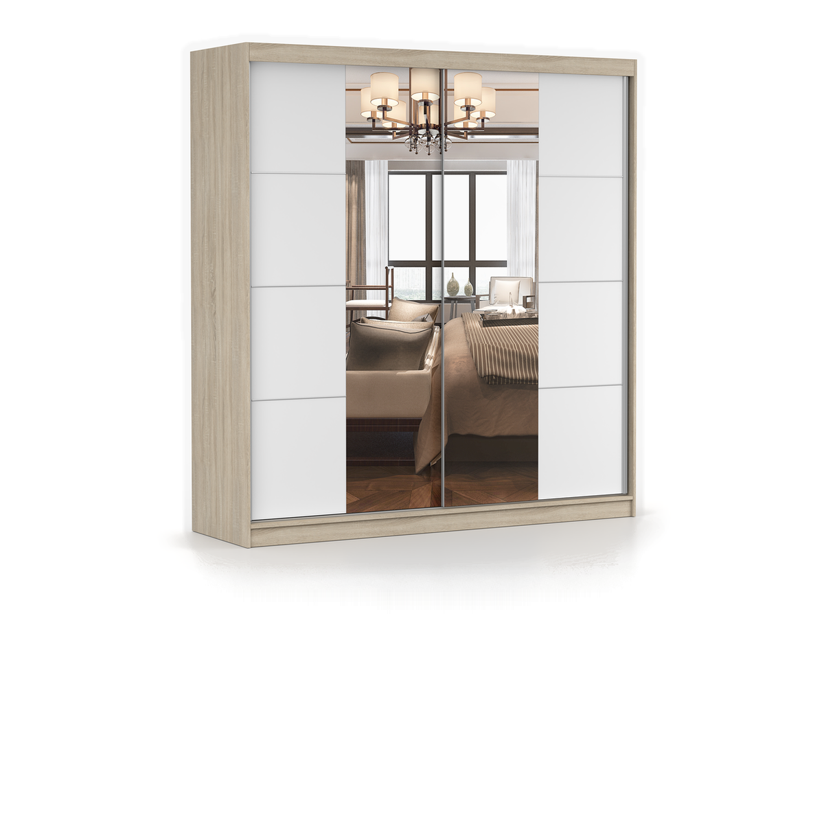 POLA 38 Schwebetürenschrank 203 cm mit Spiegel – Ansicht