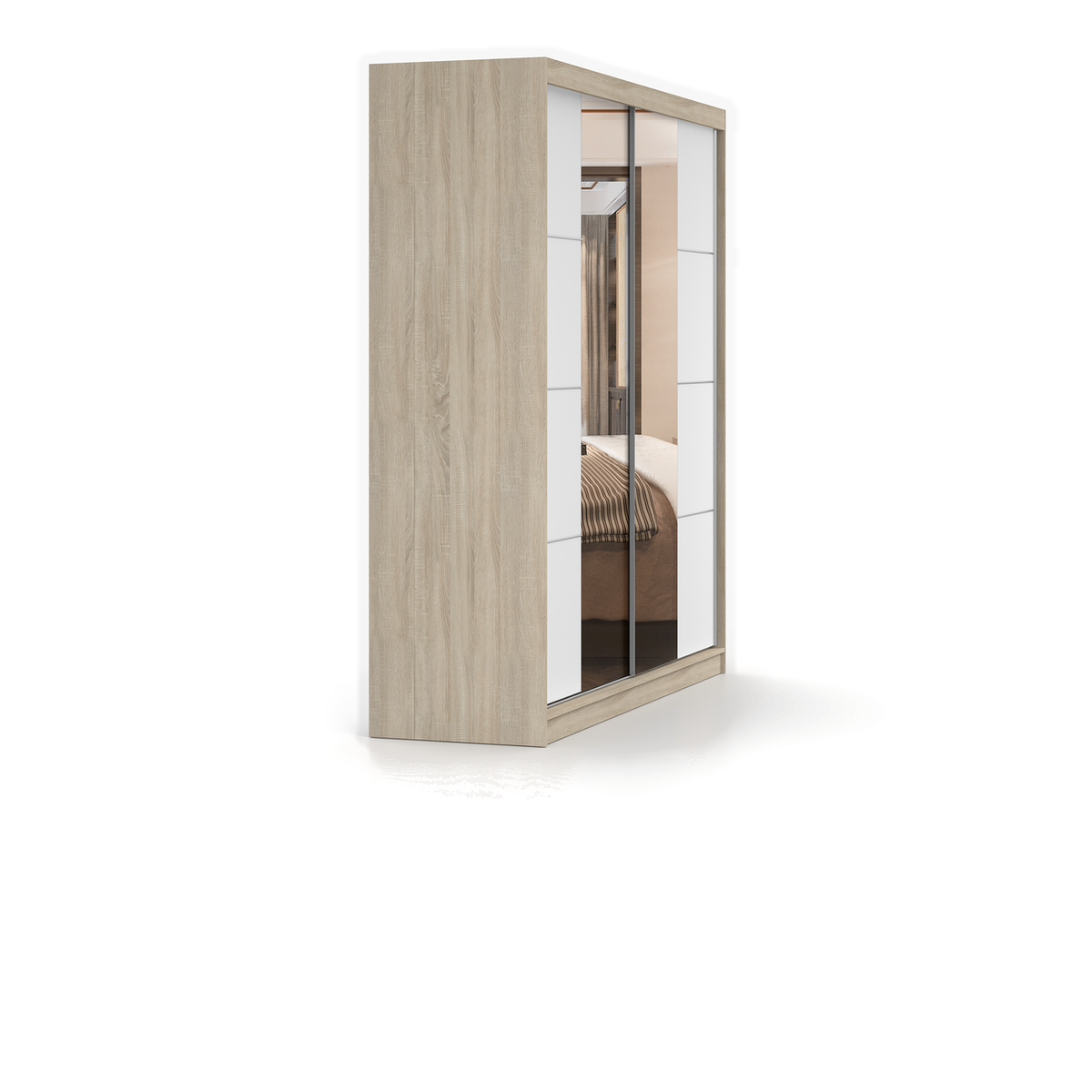 POLA 38 Schwebetürenschrank 203 cm mit Spiegel – Ansicht