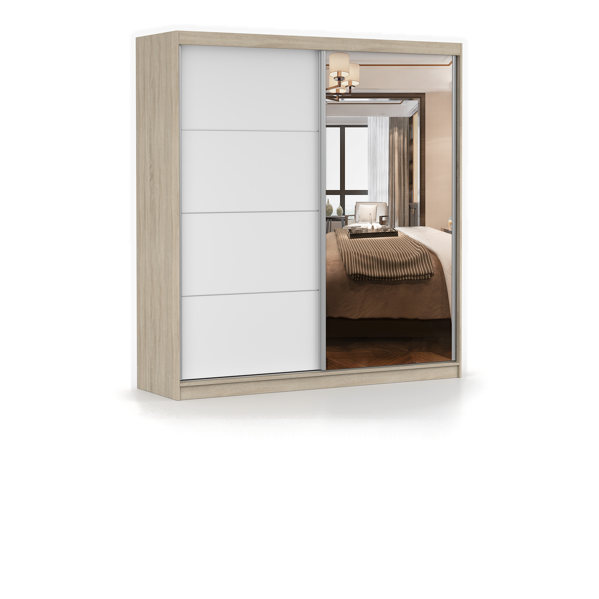 POLA 42 Schwebetürenschrank 203 cm mit Spiegel – Ansicht