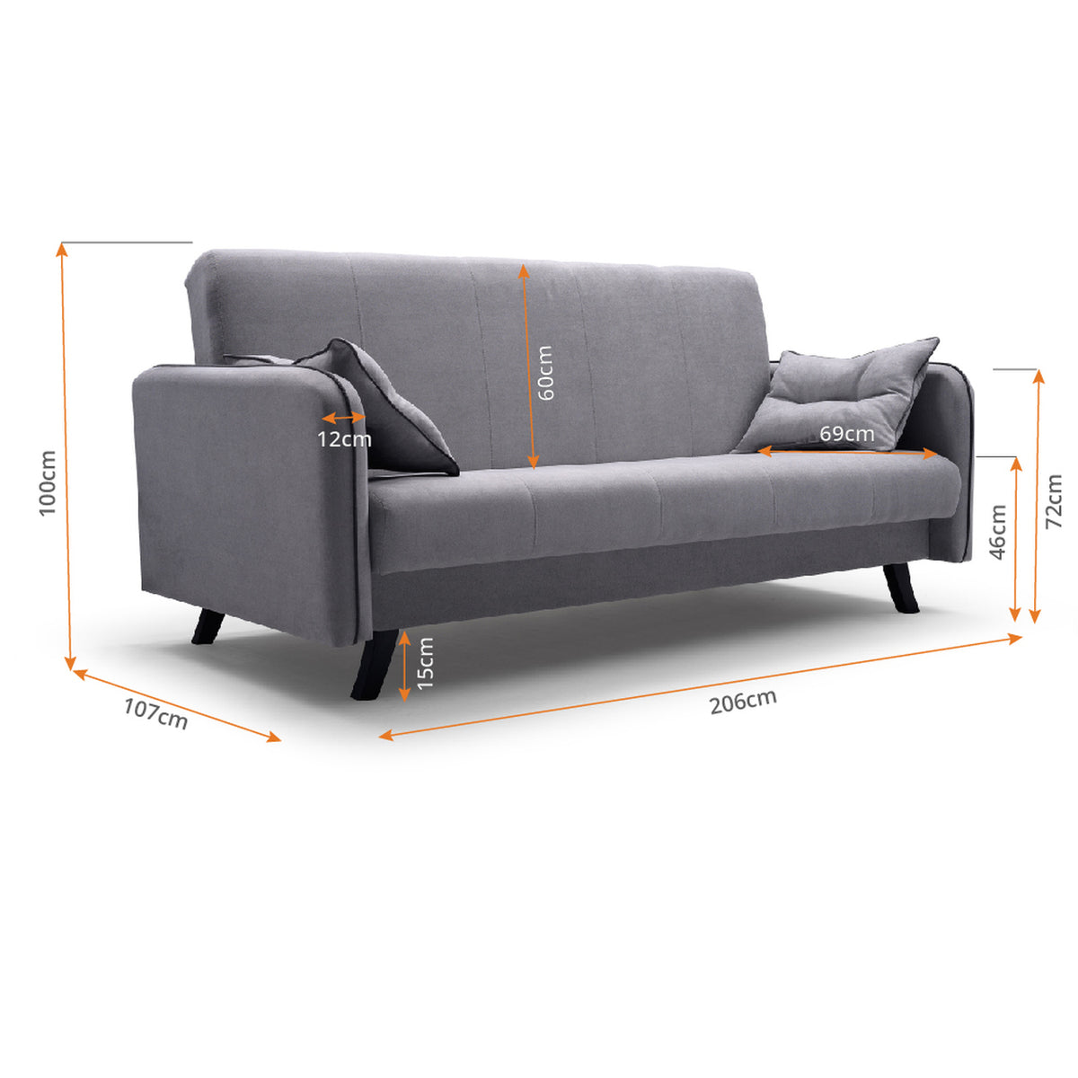 PRIMO Schlafsofa – Vermassung