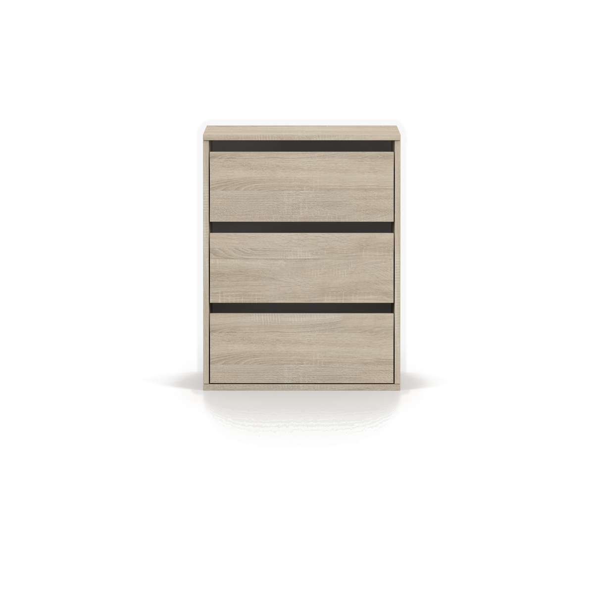Schrank-Schubladeneinsatz 55 cm – 3 Schubladen – Hauptansicht – Sonoma