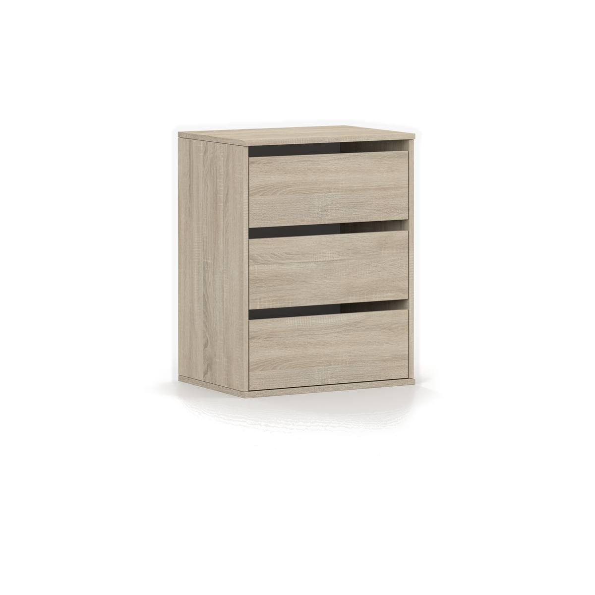 Schrank-Schubladeneinsatz 55 cm – 3 Schubladen – Ansicht